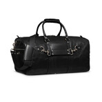 21" Leather Duffel Bag + Free Matching Dopp Kit // Black 