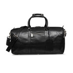 21" Leather Duffel Bag + Free Matching Dopp Kit // Black 