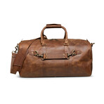 21" Leather Duffel Bag + Free Matching Dopp Kit // Saddle Brown 