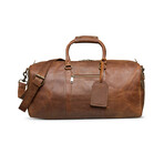 21" Leather Duffel Bag + Free Matching Dopp Kit // Saddle Brown 