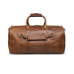 21" Leather Duffel Bag + Free Matching Dopp Kit // Saddle Brown 