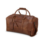 20" Big Mouth Leather Luggage Bag // Saddle Brown