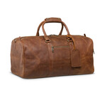 21" Leather Duffel Bag + Free Matching Dopp Kit // Saddle Brown 