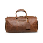 21" Leather Duffel Bag + Free Matching Dopp Kit // Saddle Brown 