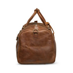 21" Leather Duffel Bag + Free Matching Dopp Kit // Saddle Brown 