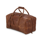 20" Big Mouth Leather Luggage Bag // Saddle Brown