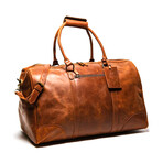 Tourist 23" Leather Duffel Bag + Free Matching Dopp Kit // Saddle Brown 