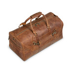 21" Leather Duffel Bag + Free Matching Dopp Kit // Saddle Brown 