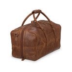 20" Big Mouth Leather Luggage Bag // Saddle Brown