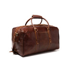 20" Big Mouth Leather Luggage Bag // Antique Brown