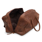 20" Big Mouth Leather Luggage Bag // Saddle Brown