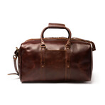 20" Big Mouth Leather Luggage Bag // Antique Brown