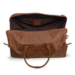 20" Big Mouth Leather Luggage Bag // Saddle Brown