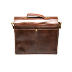 Front Pocket Leather Briefcase // Antique Brown