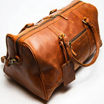 Tourist 23" Leather Duffel Bag + Free Matching Dopp Kit // Saddle Brown 