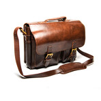 Front Pocket Leather Briefcase // Antique Brown