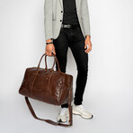 Tourist 21" Leather Duffel Bag + Free Matching Dopp Kit // Antique Brown 