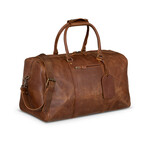 Tourist 21" Leather Duffel Bag + Free Matching Dopp Kit // Saddle Brown 