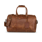 Tourist 21" Leather Duffel Bag + Free Matching Dopp Kit // Saddle Brown 