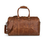 Tourist 21" Leather Duffel Bag + Free Matching Dopp Kit // Saddle Brown 