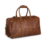 Tourist 21" Leather Duffel Bag + Free Matching Dopp Kit // Saddle Brown 