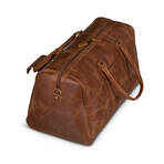 Tourist 21" Leather Duffel Bag + Free Matching Dopp Kit // Saddle Brown 