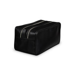 Dual Compartment Leather Dopp Kit // Black