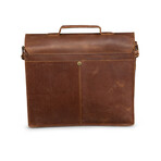 Front Pocket Leather Briefcase // Saddle Brown