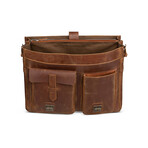 Front Pocket Leather Briefcase // Saddle Brown