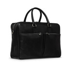 Slim 17" Leather Briefcase // Black