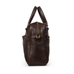 Slim 17" Leather Briefcase // Dark Brown