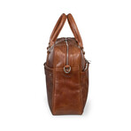 Slim 17" Leather Briefcase // Light Brown