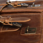 Front Pocket Leather Briefcase // Saddle Brown