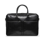 Slim 17" Leather Briefcase // Black