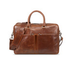 Slim 17" Leather Briefcase // Light Brown