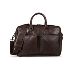 Slim 17" Leather Briefcase // Dark Brown