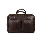 Slim 17" Leather Briefcase // Dark Brown