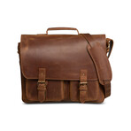 Front Pocket Leather Briefcase // Saddle Brown