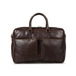 Slim 17" Leather Briefcase // Dark Brown