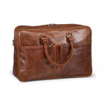 Slim 17" Leather Briefcase // Light Brown