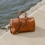 Tourist 21" Leather Duffel Bag + Free Matching Dopp Kit // Saddle Brown 