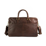 Slim 17" Leather Briefcase // Dark Brown