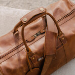 Tourist 21" Leather Duffel Bag + Free Matching Dopp Kit // Saddle Brown 