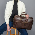 Slim 17" Leather Briefcase // Dark Brown