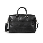 Slim 17" Leather Briefcase // Black