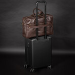 Slim 17" Leather Briefcase // Dark Brown