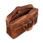 Slim 17" Leather Briefcase // Light Brown