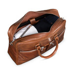 Slim 17" Leather Briefcase // Light Brown