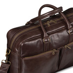 Slim 17" Leather Briefcase // Dark Brown