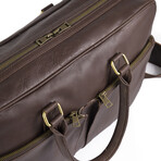 Slim 17" Leather Briefcase // Dark Brown